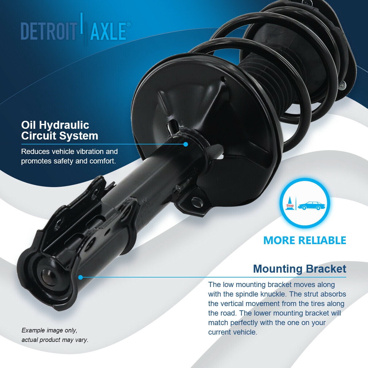 Detroit Axle - Struts for 2003-2008 Toyota Corolla Complete 4 Front and Rear Struts with Coil Springs Assembly 2004 2005 2006 2007 Replacement Quick Install Ready Struts