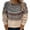 Khaki #808, variant on Bovemsi Sweaters for Women Cozy Women's Knitted Isle Print Retro Sweater Casual Loose Crewneck Long Sleeve Cropped Pullover Tops Fall Sweaters