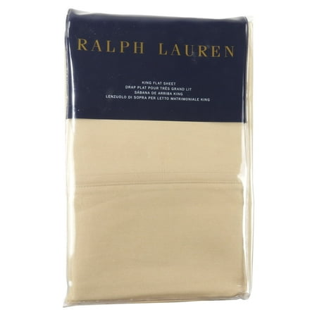 Ralph Lauren Bed Sheets - Ralph Lauren King 464TC Flat Sheets, RL 464 Solid Percale, Burnished Chamois