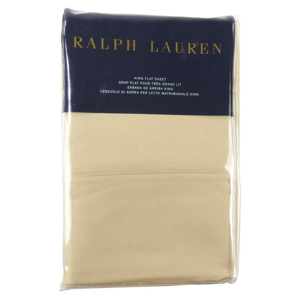 Ralph Lauren King 464TC Flat Sheets, RL 464 Solid Percale, Burnished