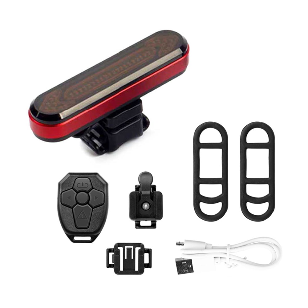 USB Rechargeable LED Bike Tail Light,Wireless remote control 500mah Lithium Battery Bright Bicycle Rear Cycling Safety Flashlight USB Cables Included Water Resistant 