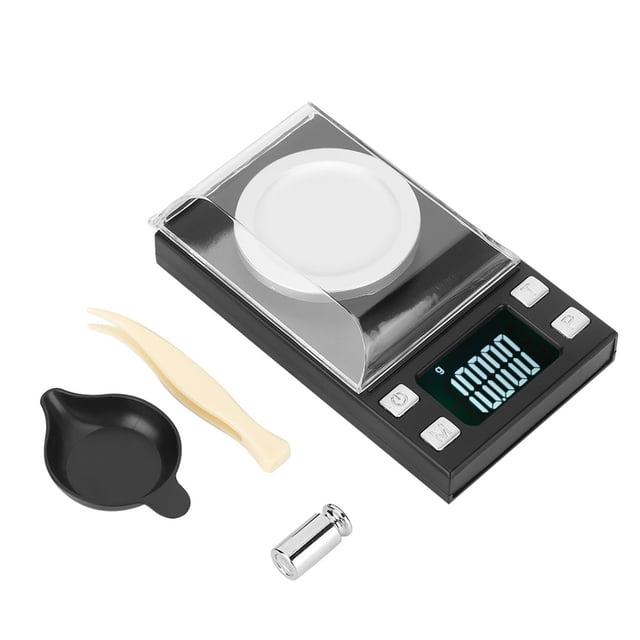 Báscula electrónica digital portátil de alta precisión con pantalla LCD de 0,001 g para pesar joyas y pastillas de oro (50 g/0,001 g)