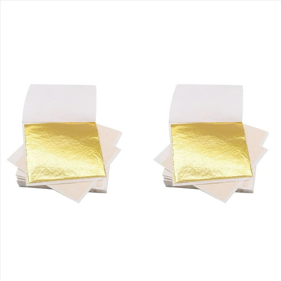 400 PCS Gold Sheets Gold Foil for Art Gilding Flakes Multipurpose Gold Leaves Flakes Gold Flakes 8.5 X 8 cm