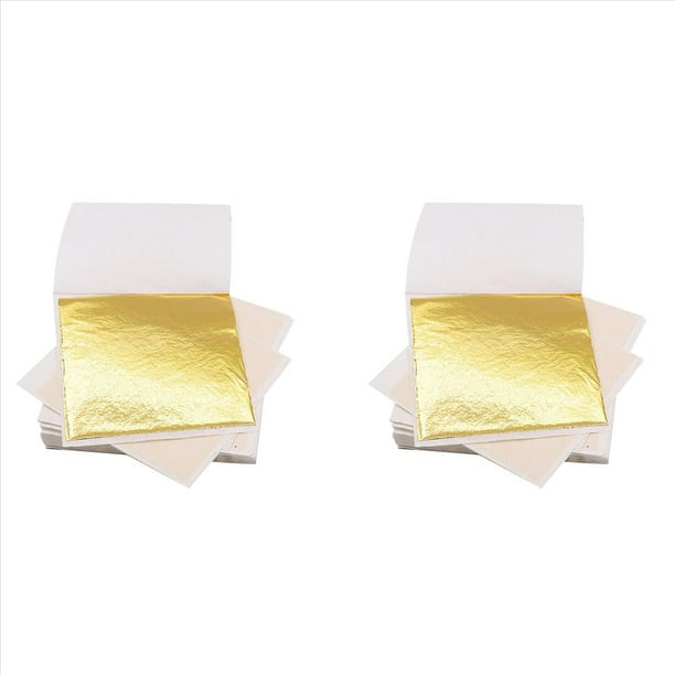 400 Piezas Hojas de Lámina de para Arte Copos Dorados Copos de Hojas de Multiusos Copos de 8,5 X 8 cm