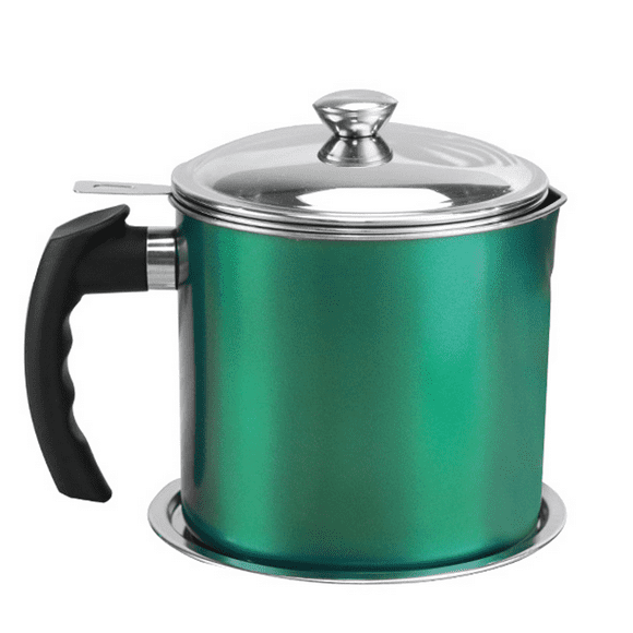 Bacon Grease Container with Strainer,Kitchen Oil Container Can with Strainer and Anti-slip coaster tray