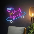 thumbnail image 3 of Handmadetneonsign Dachshund Dog Skateboarding Neon Sign, Skateboard Dachshund Led Sign, Dog Skateboarder Led Light, Wall Décor, 3 of 5