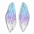 thumbnail image 2 of Transparent Epoxy Resin Big Pendants with Gold Foil Insects Wing Light Sky Blue 51x16.5x1~2.5mm Hole: 1.2mm 50pc, 2 of 2