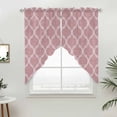 thumbnail image 3 of Pink Plaid Swag Valances for Windows 2 Pack Retro Country Moroccan National Geometrical Plaid Swag Kitchen Curtains 45 Inches Long Rod Pocket Short Window Treatment for Kitchen Bathroom 36"x45", 3 of 9