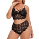 thumbnail image 2 of Gibobby Lenceria mujer sexy Conjunto de lencería para mujer, con tirantes ajustables y recorte de cintura alta, con tirantes ajustables(Negro, M), 2 of 5