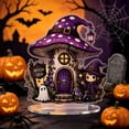 thumbnail image 5 of Gothic Witch House Acrylic Halloween Decorations Tabletop Stand, 6 Inch 2D HD Printed Spooky Mansion Ornament for Desk Tiered Tray Gothic Displays, 5 of 5