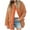 Orange, variant on Fartey Womens Quilted Jacket Oversized Button Up Puffer jacket Long Sleeve Padded Winter Coat Loose Casual Collarless Outerwear with Pockets