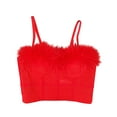 thumbnail image 2 of YWDJ Lounge Bras for Women Plus Size Comfy Bras No Underwire Lounge Bras Spaghetti Straps Full Coverage Push up Wrap Comfortable Bras Padded Comfort Bras Solid Bras Red L, 2 of 5