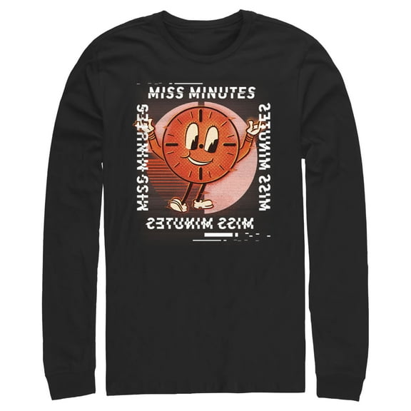 Men's Marvel Loki Miss Minutes Glitch  Long Sleeve Shirt Black Large