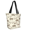 thumbnail image 4 of Cauagu Vintage Farm Pigs Print Canvas Aesthetic Tote Bag for Women Beach Bag Shopping Bags Shoulder Bag Reusable Grocery Bags, 4 of 7