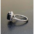 thumbnail image 2 of 3Ct Round Cut Black Diamond Halo Engagement Ring 14K White Gold Plated, 2 of 3