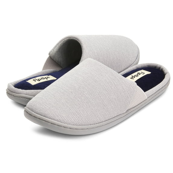 Floopi Women's Knit Upper Closed toe Slide W/Quilted Velour Insole Memory Foam Clog Slipper
