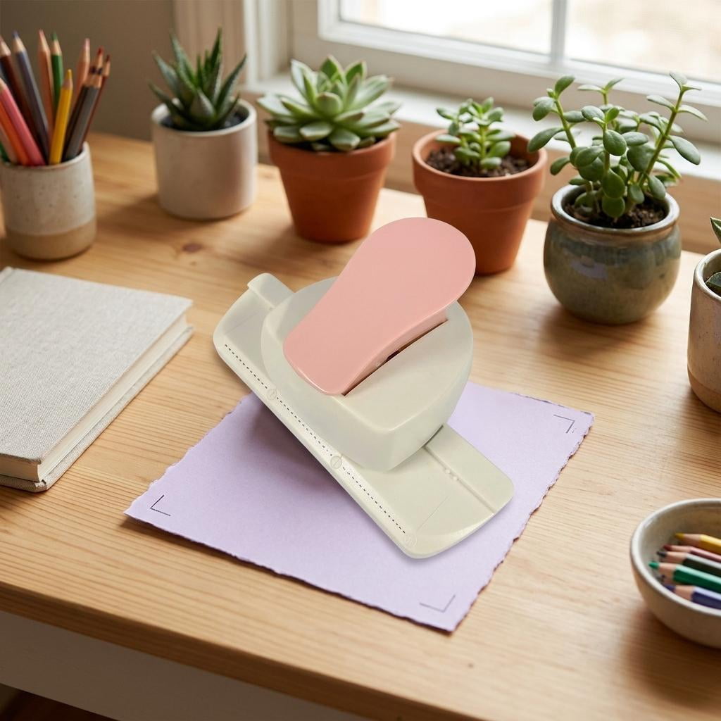 FVDPWYE Paper Border Punch Decorative Border Gifts Card Puncher Supplies Lightweight Punch Press Paper Punches for DIY Greeting Cards Pink