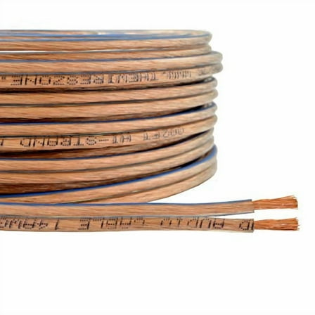 Car Home Audio Speaker Wire Transparent Clear Cable 14AWG 14/2 Gauge (250 feet)