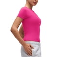 thumbnail image 3 of CRZ YOGA Softembrace High Neck Tops for Women Soft Casual Shirts Basic Short Sleeve T-Shirt, 3 of 4