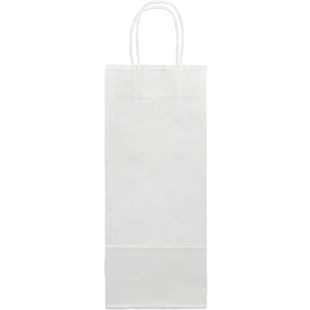 JAM Paper Kraft Wine Gift Bags, 5.25x3.5x13, White, All Occasion, 100/Pack