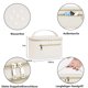 thumbnail image 3 of Neceser de viaje para mujer, neceser de maquillaje grande, organizador de maquillaje con compartimento para brochas, neceser de aseo de piel sintética, neceser de maquillaje portátil., 3 of 6
