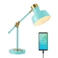 thumbnail image 2 of JONATHAN Y Allegra 18.5" Classic Farmhouse Adjustable Cantilever LED Task Lamp with USB Charging Port, Cyan/Brass Gold, JYL7124C, 2 of 6