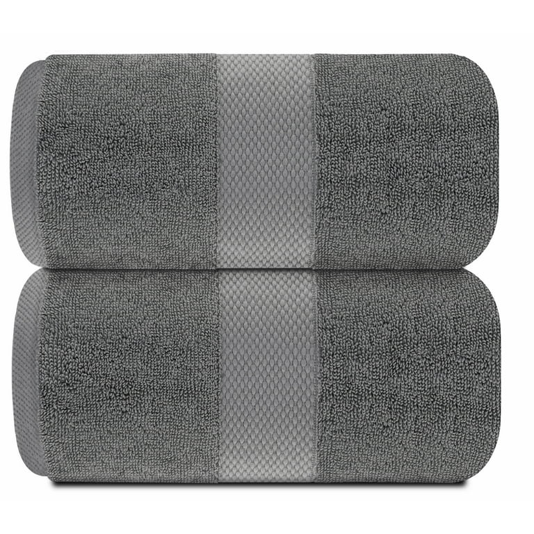 Gray Designer Bath Towels Set 2, 32x55