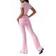 thumbnail image 3 of Pantalón de Traje de Corta Ajustado de Color Liso Rosa M, 3 of 9