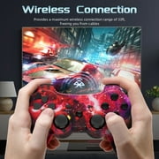 ISHAKO Wireless Controller Compatible with PS3/PC, Dual Vibration, Motion Sensor - Galaxy Red