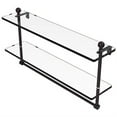 thumbnail image 1 of Mambo Collection 22 Inch Two Tiered Glass Shelf with Integrated Towel Bar - MA-2/22TB-ABZ, 1 of 1