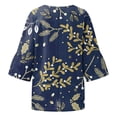 thumbnail image 5 of Ruyang Linen Shirts for Women 3/4 Sleeve Crewneck Oversized T Shirts Dressy Loose Casual Blouses Trendy Summer Tunic Tops 2024 Womens Shirts, 5 of 5