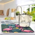 thumbnail image 5 of Yayeee Dish Drying Mat for Kitchen Counter 16"x18" Microfiber Absorbent Pad, Yellow Floral Flamingo, 5 of 7