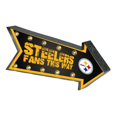 Pittsburgh Steelers Nfl Neon Sign - Forever Collectibles Arrow Light Up Marquee Sign, Pittsbugh Steelers