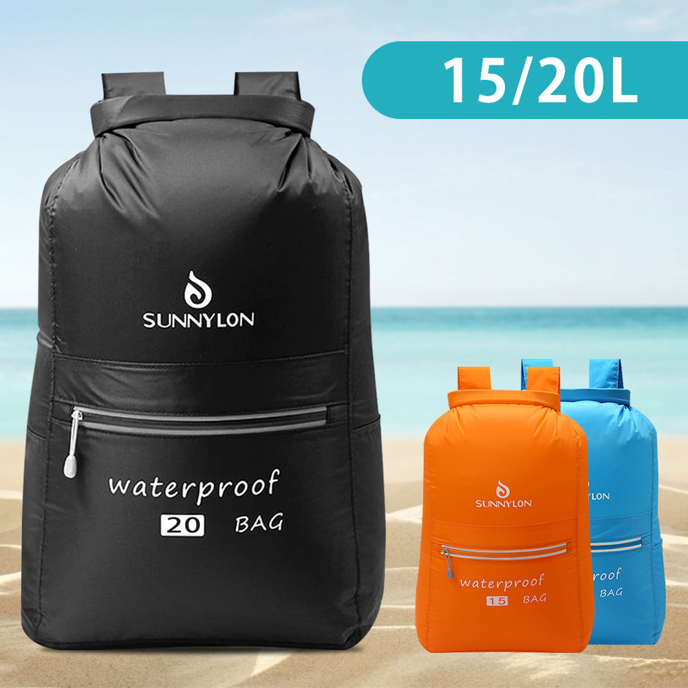 3PK 20L Blue Waterproof Wet Dry Bag Backpack Storage Bag Canoe Floating Boating 
