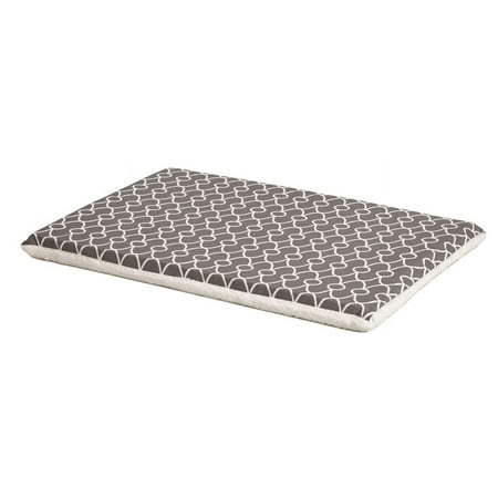 UPC: 0027773022152 | QuietTime® Defender Gray Color Geo Print/Fleece Reversible Crate Pad with Teflon Fabric Protector 36 Inch