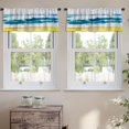 thumbnail image 2 of LALILO Kitchen Curtain Valance Watercolor Seascape Colorful Rod Pocket Window Curtain 52"x 18" Set of 2, 2 of 5