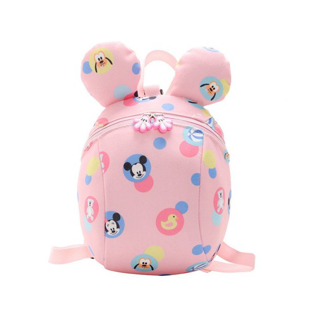 Disney Original Cartoons Children's Backpack Mickey Mouse Minnie Kindergarten Baby Cute Anti-lost School Bag New Kids Girls Bag Gao Jinjia LED