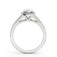 thumbnail image 3 of Faux Jewel 1.6 Ct Pear Cut Moissanite Ring - Split Shank Halo Design Ring - 14K White Gold Plated Ring - Elegant Engagement Ring for Women - Perfect Proposal Gift for Special Occasions, 3 of 4