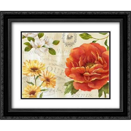 Spring Ensemble II 2x Matted 24x20 Black Ornate Framed Art Print by Nan