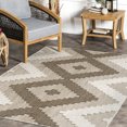 thumbnail image 2 of nuLOOM Teisha Tribal Diamond Indoor/Outdoor Area Rug, 6' 7" x 9', Beige, 2 of 9
