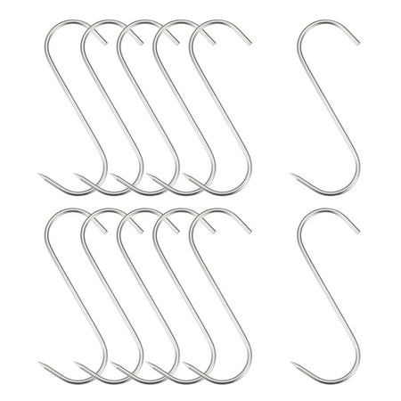 

Uxcell 5.91 Meat Hooks 0.16 Thick Stainless Steel S-Hook Meat Processing Hanging 20Pack