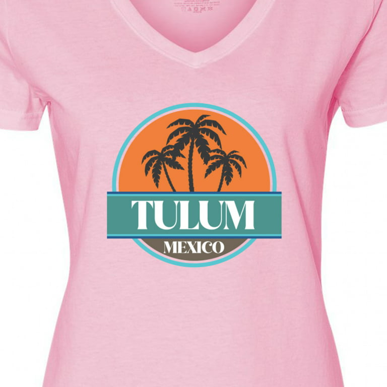 Inktastic Tulum Mexico Vacation Gift Women's V-Neck T-Shirt