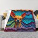 thumbnail image 1 of Balery Colorful Textured Chihuahua Manta de Franela con Dibujo, Lujo Ultra Suave y Cálido, Antipelusa y Resistente a las Arrugas para Cama, Sofá, Camping -40"x30", 1 of 6