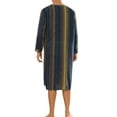 thumbnail image 3 of INSPIRE CHIC Men's Striped Print Nightgown Long Sleeves Nightshirt Sleep Shirt S Navy Khaki, 3 of 4