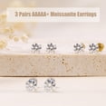 thumbnail image 7 of Moissanite Earrings Studs for Women and Men,3 Pairs Titanium Screw Back Earrings,D Color VVS1 Clarity Lab-created Moissanite Earrings,Diamond Studs Alternatives for Sensitive Ear, 7 of 7