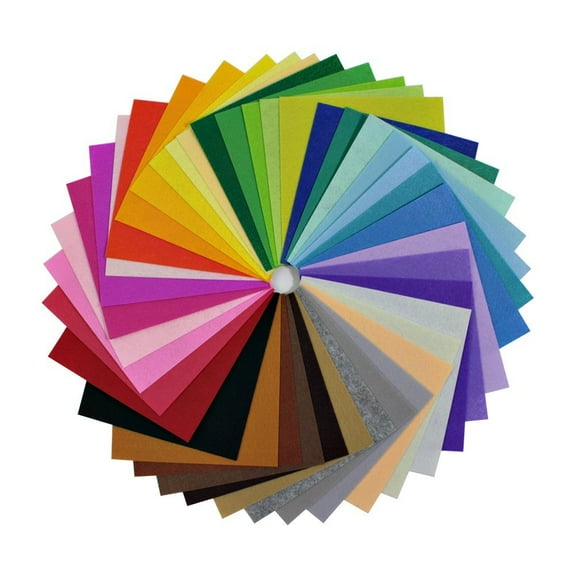 Life Glow DIY Polyester Stiff Felt Fabric Squares Sheets Assorted Colors 12x12 inch for Crafts, 1.5mm Thick 80 pcs Value Pack