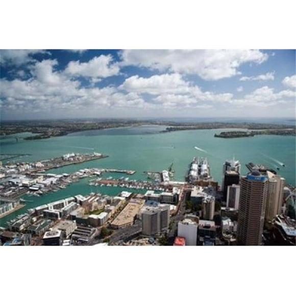 Danita Delimont PDDAU02DWA3718 View of Waitemata Harbor From Skytower Auckland North Island New Zealand Poster Print by David Wall, 35 x 24