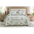 thumbnail image 3 of Chezmoi Collection Oversized Bedspread 128x106 Jacquard Matelasse Leaf Damask Design, 5-Piece Lightweight Reversible Microfiber Bedding Coverlet Set for All Season Oversized King, Platinum Gray/White, 3 of 9