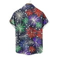 thumbnail image 6 of LIBRCLO Mens Casual Button Down Shirts Short Sleeve Fashion Fireworks Printing Shirts Turndown Collar Tops for Summer Party, 6 of 6