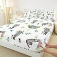 thumbnail image 3 of Manfei Cute Opossum Twin Sheet Sets 3pcs for Boys Girls, Cartoon Rodent Wildlife Twin Fitted Sheet, Green Leaves Flat Sheet, Super Cozy Room Decor, 3 of 6